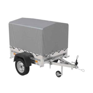 Remorque 1 essieu Unitrailer Garden Trailer 150 KIPP 150x106 bâche + arceau, PTAC 500 kg [avec roue jockey]